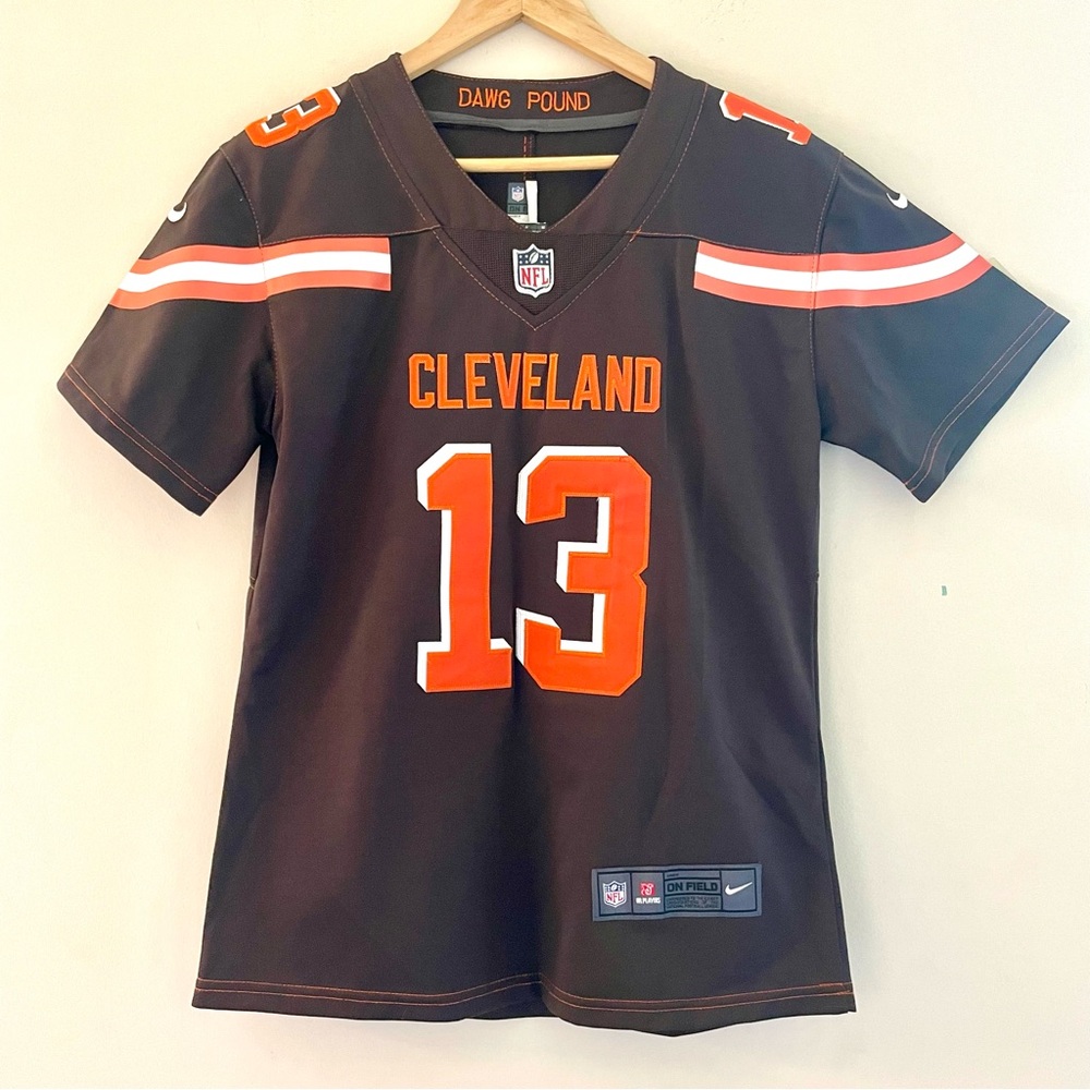 Nike NFL‎ Cleveland Browns #13 Beckham Jr Jersey Womens M Brown Orange Game Day